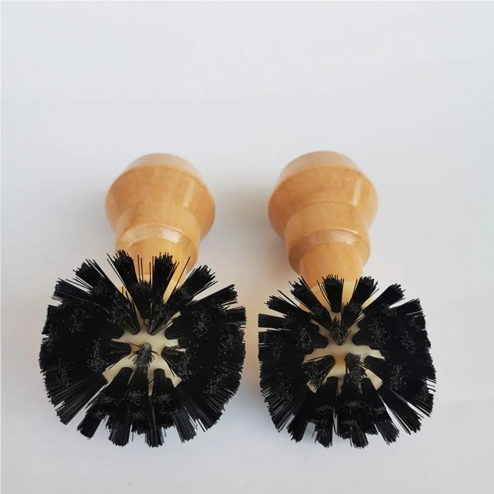 

Wooden Handle Coffee Tamper Cleaning Brush Residual Powder Sweep Professional Portafilter Cleaning Brush Efficient Protable