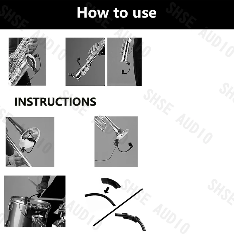 Qlxd Microphone Saxophone Single Microphone Brass Instrument Small Four-Pin Plug view 3