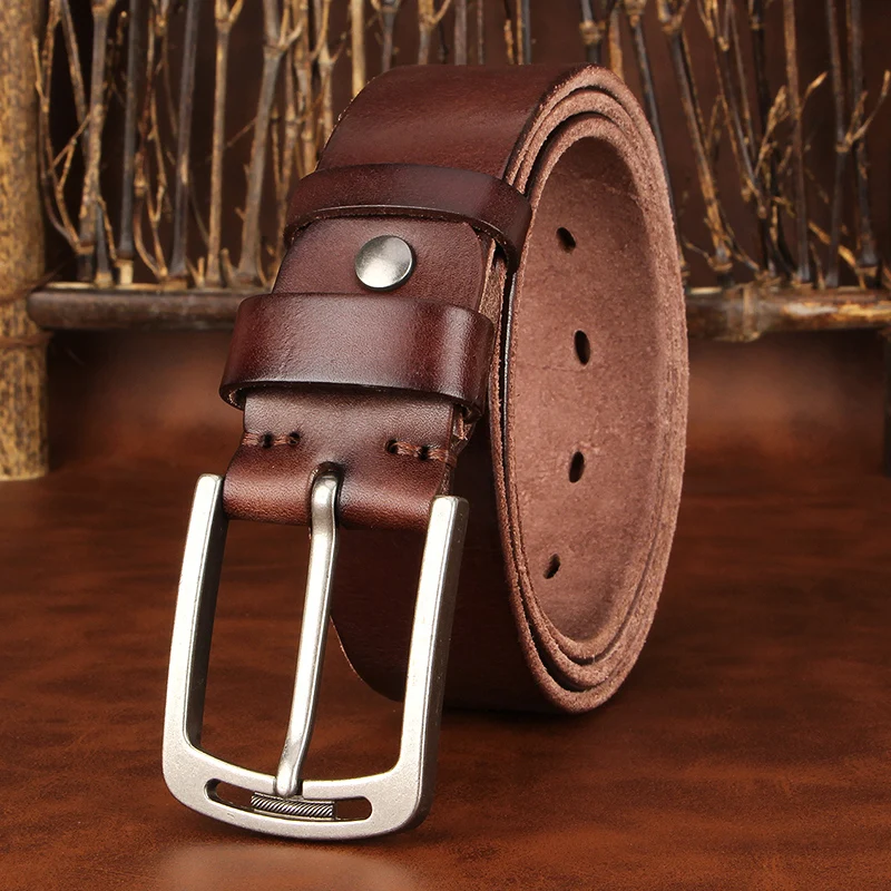 Ceinture en cuir de vachette italien pour homme, grain supérieur, 3.8 cuir, anti-rayures, emballée dans une boîte, 100% cm de largeur