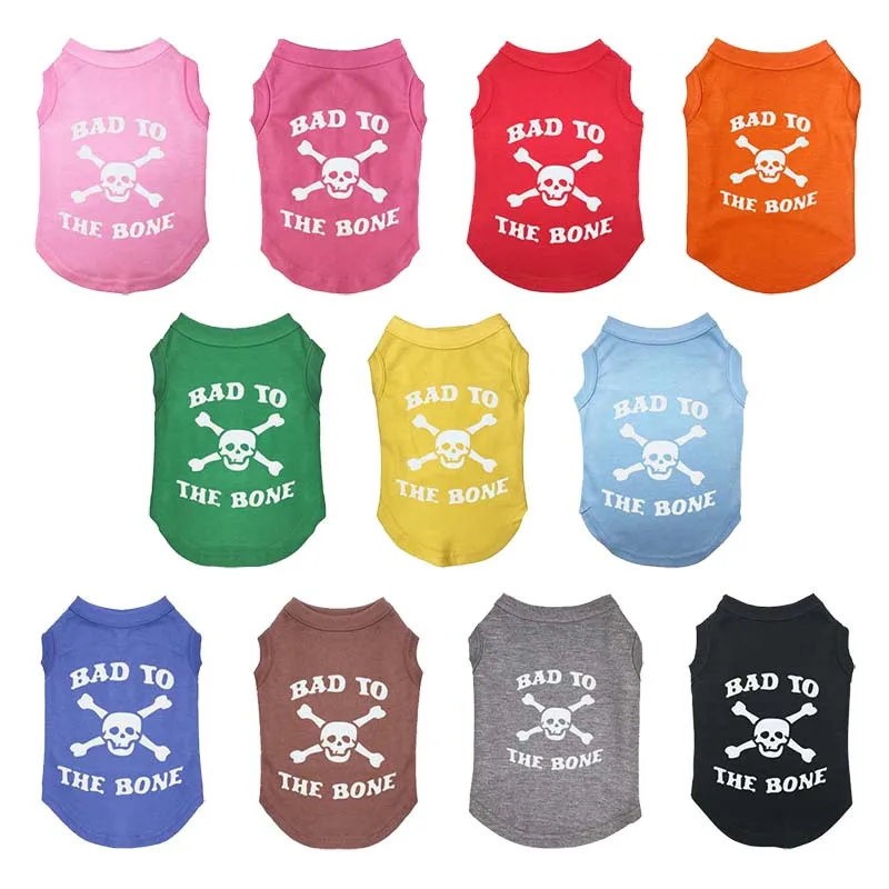 Skull pattern Dog Clothes Summer T-Shirt Small Medium Dogs Cartoon Vest Cat Puppy Costume Pet Dog Clothing Dropshipping