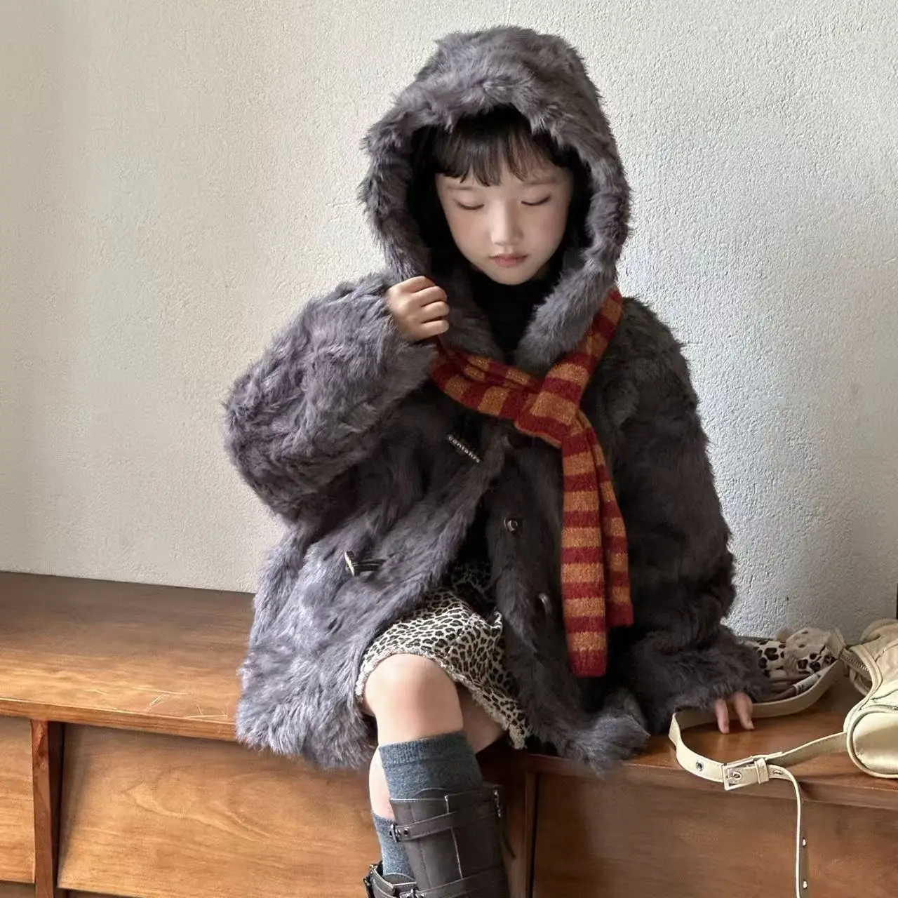 Girls' Fur Coat 2026 Autumn And Winter New Item Children's Faux Mink Fur One-piece Thick And Warm Boys' Coat