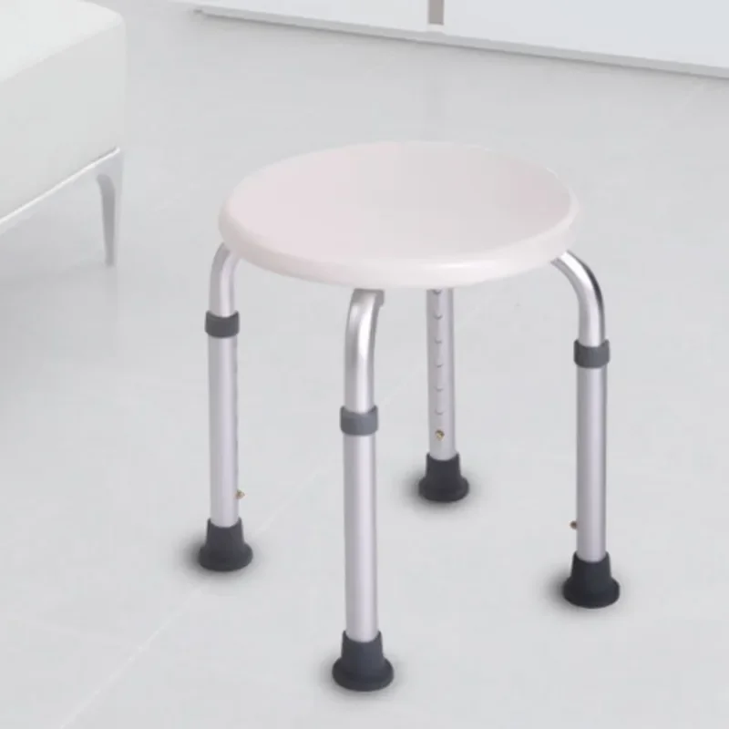 Elderly Round Bathroom Chairs Non-slip Anti-rust Tool For Shower Adjustable Aluminum Alloy Personal Care Sanitary Toilet Chair