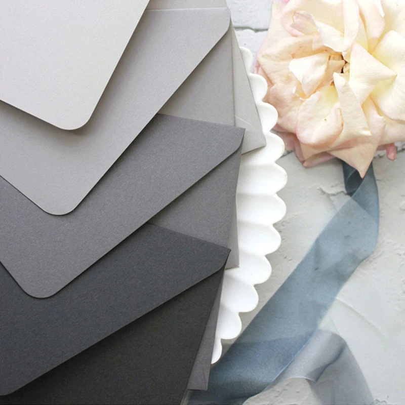 5pcs/lot 14cmX19cm Gray Series Envelopes Luxury Paper Envelope for Wedding Invitation Envelope Greeting Cards Gift Packing