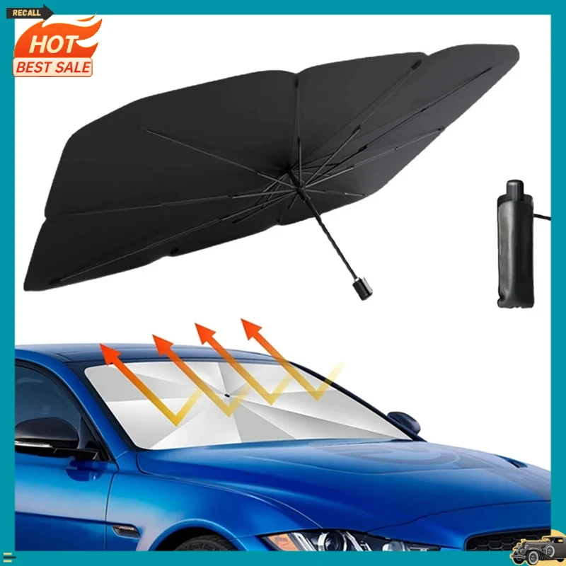 Portable Car Sun Shade Umbrella for Windshield High Shading UV Protection Foldable Front Window Cover Visor Umbrella Accessories