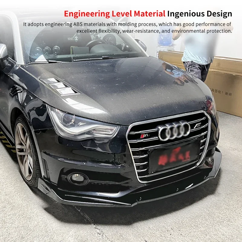 Front Bumper Splitter Lip Diffuser Spoiler for Audi A1 2011-2019 Body Kit Protector Front Shovel Surround Auto Parts Front Lip