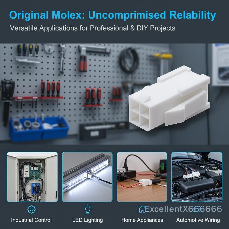 Molex 3901 2046 Housing Mini Fit Jr 4Pin 4.20mm Pitch Wire To Board Shell For Industrial Electronic Wiring