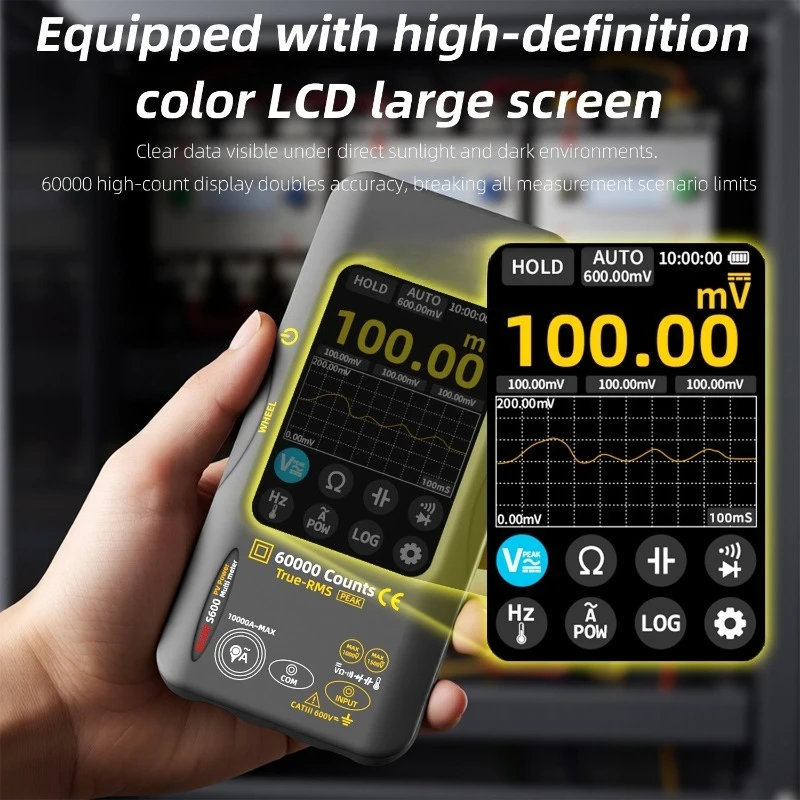 S600A Smart Graphic Recording Multimeter, 60,000-word high-precision touchscreen multimeter