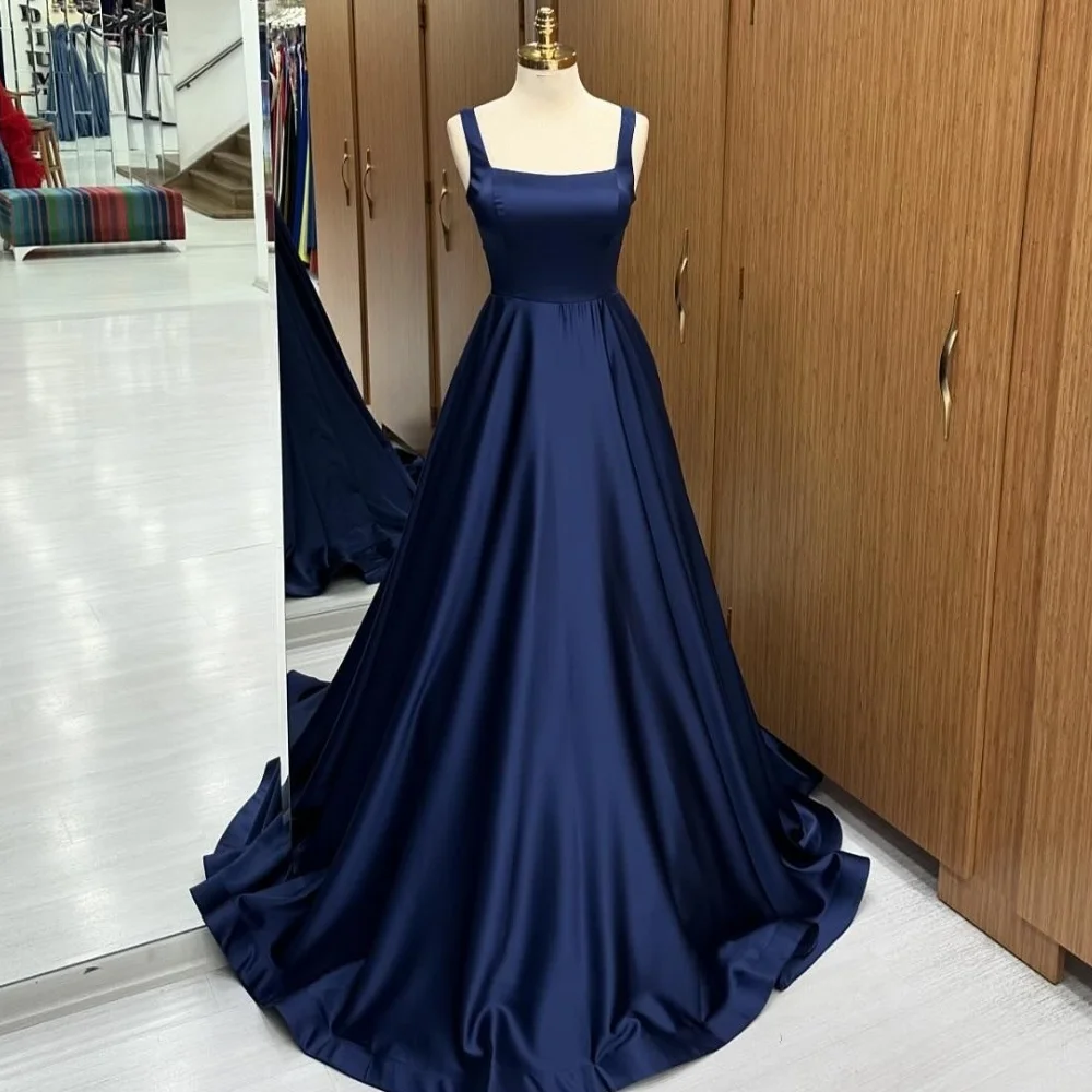 

Customized Fashion Sizes Available Pleat A-line Square Neck Long Dresses Bespoke Occasion Dresses Matching Elegant Exquisite