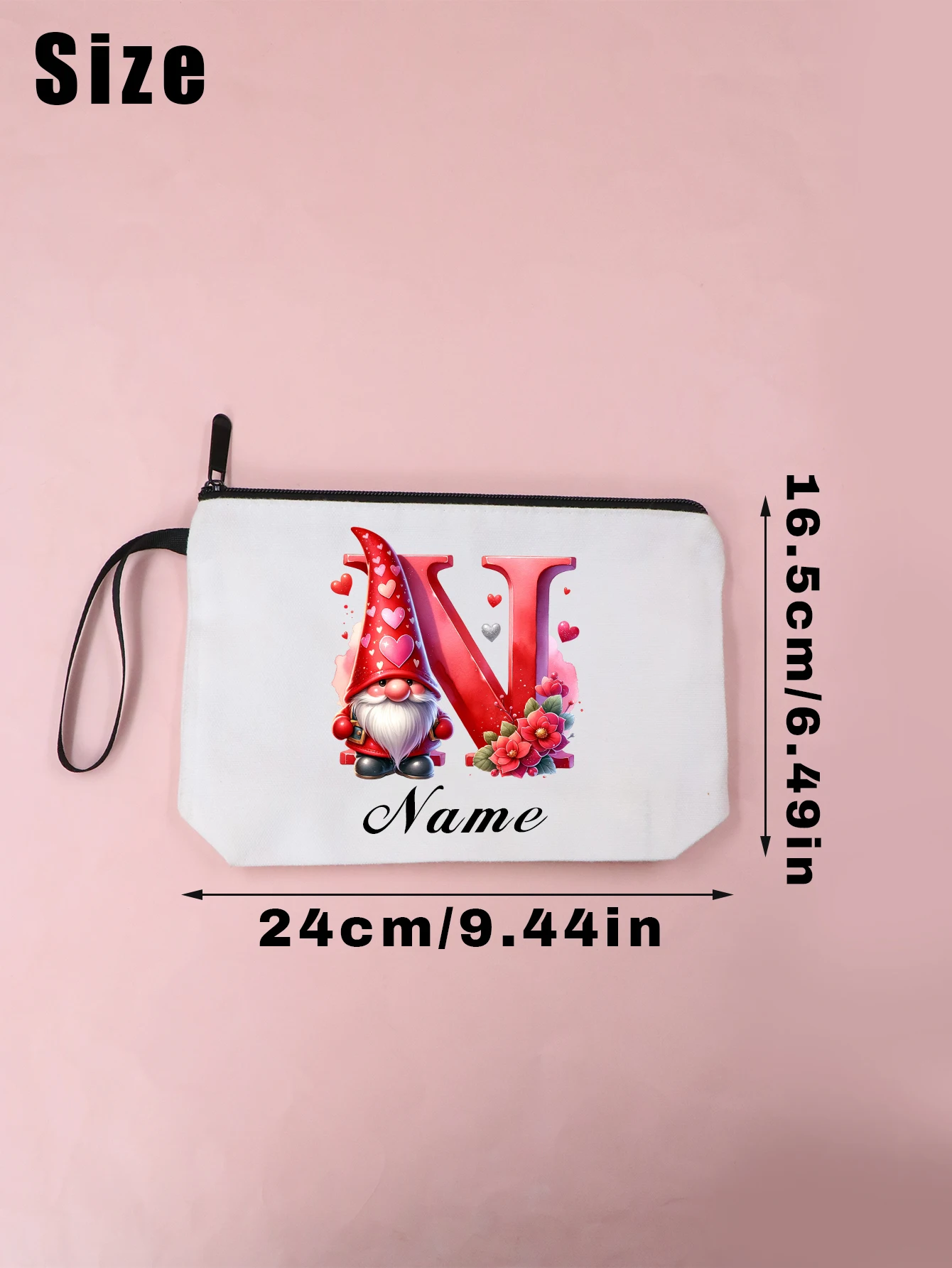 Custom Makeup Bag, Personalized Gifts, Customized Name Canvas Cosmetic Bag, Customizable Letters Pencil Pouch,