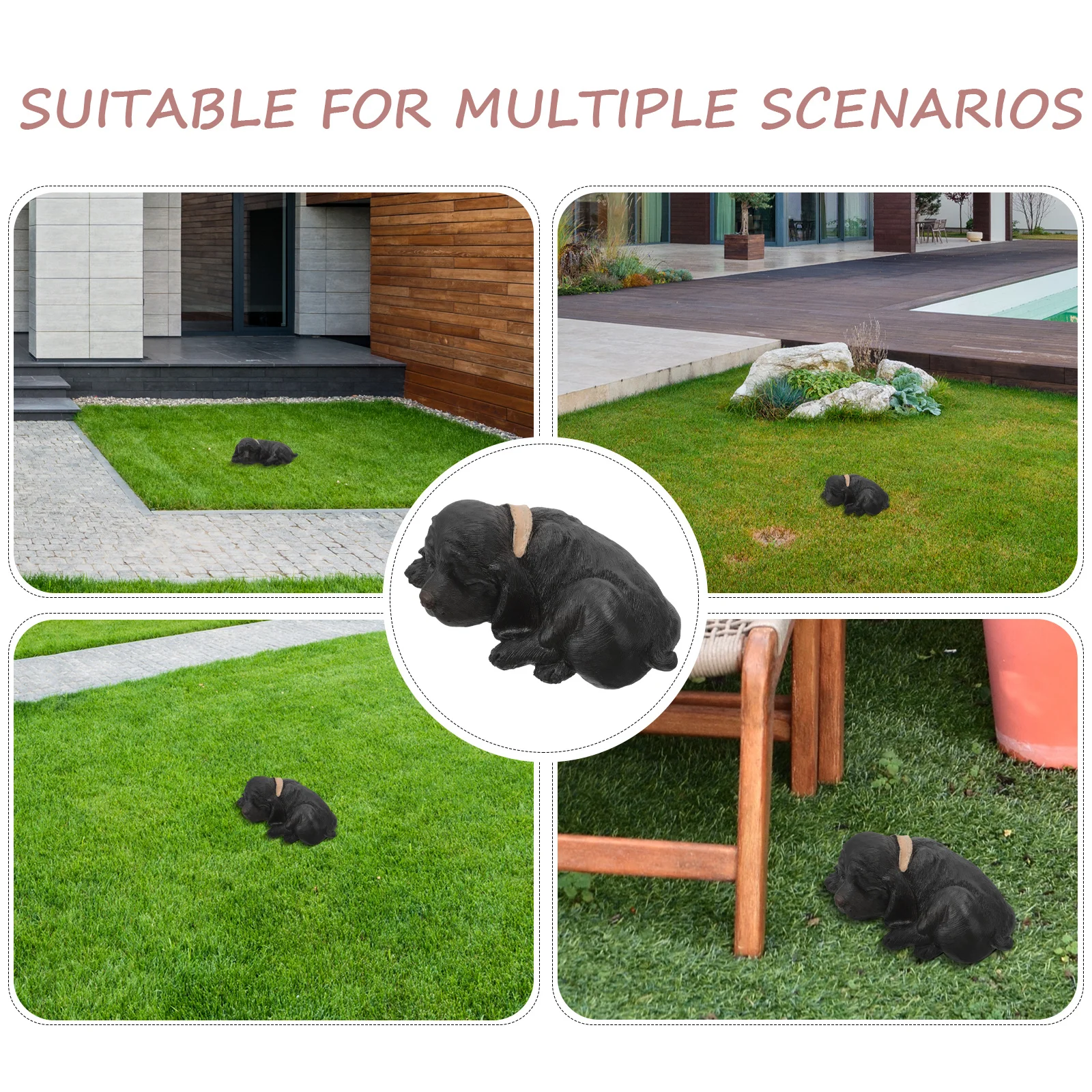 جرو حديقة مفتاح مخفي ديكور خارجي مقلد مظهر حامل ساحة صندوق تخزين تمثال حديقة