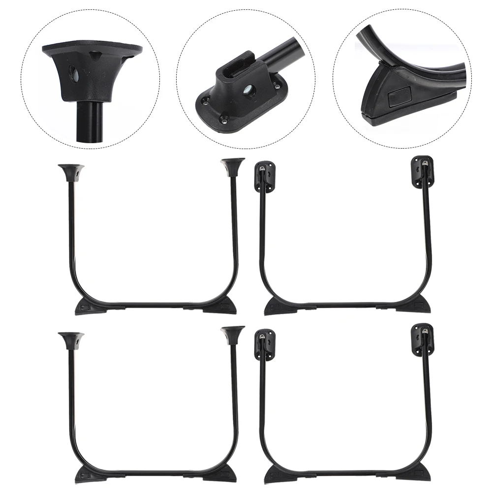 Mesa de centro de Metal en forma de U, mesa plegable resistente para muebles Diy, patas plegables, mesas, escritorios, bancos, reemplazo negro, 4 Uds.