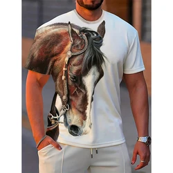 Horse Graphic 3D Print T-Shirts Men Women Streetwear O-Neck Short Sleeve T Shirt Oversized Harajuku Y2k Tops Tees Kids Clothing