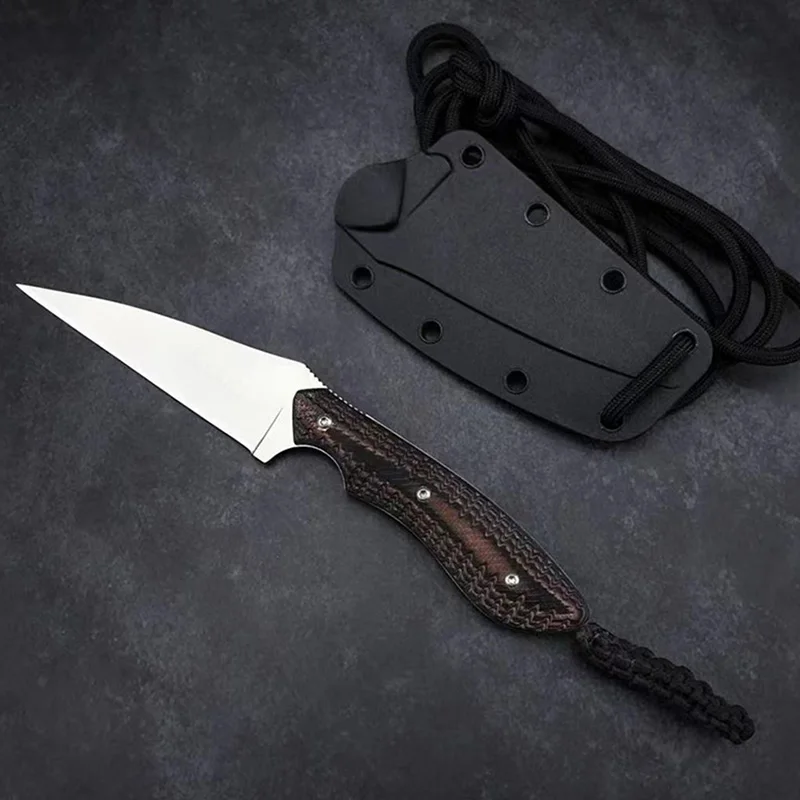 Small Survival Knife Full Tang 5CR13MOV Fixed Blade Knife With ABS Sheath G10 Handle Outdoor Camping Knife Hunting EDC ToolS