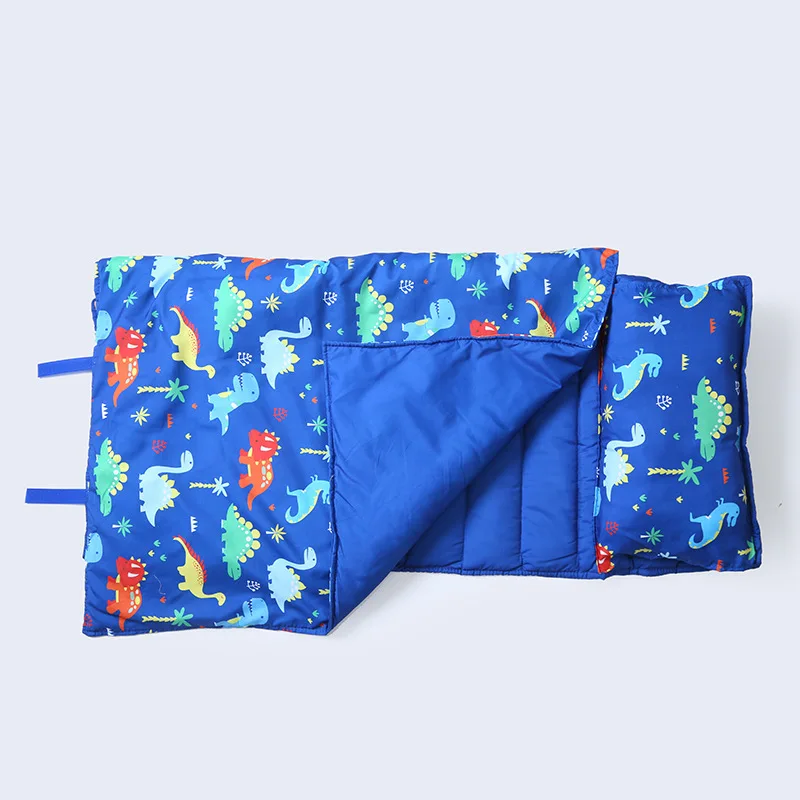 Dinosaur Toddler Sleeping Bag, Spaceship Toddler Nap Mat for Daycare Preschool Extra Large Kids Nap Mats with Pillow & Blanket