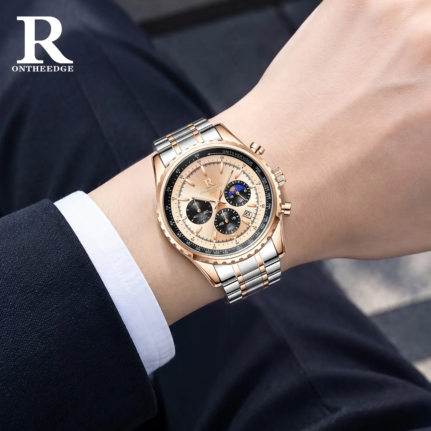 ONTHEEDGE Foreign Trade Men's Quartz Watch Business Premium Sense Waterproof Simple Luminous Cross-border Watch**