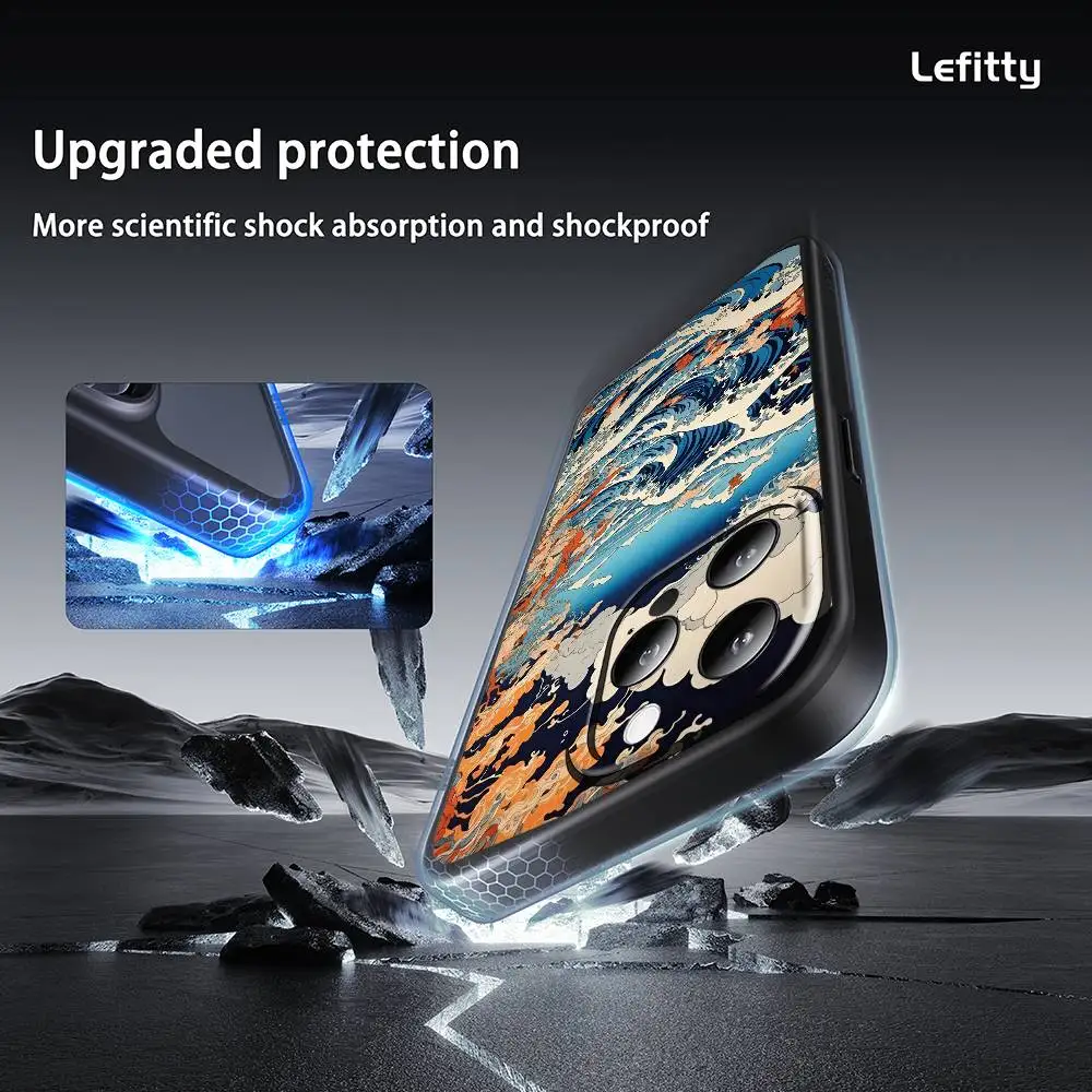 Classic Great Wave Kanagawa Phone Case For iPhone 16 15 14 13 Pro Max Plus Mini Frosted Soft Shell Funda Shockproof Cases