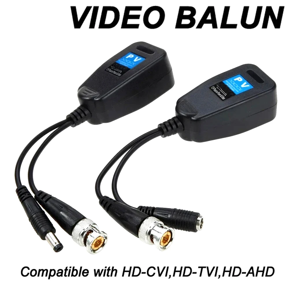 1CH Passive Balun RJ45 CCTV Video Transceiver Coax BNC for HDCVI HDTVI AHD Analog High Definition Camera Power Supply Connectors