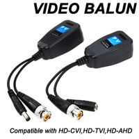 1CH Passive Balun RJ45 CCTV Video Transceiver Coax BNC for HDCVI HDTVI AHD Analog High Definition Camera Power Supply Connectors