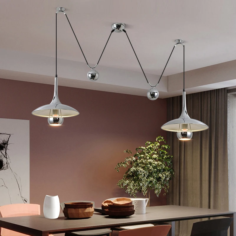 ثريا مطعم رفع قابلة للتعديل مصممة خصيصًا من Bauhaus UFO بكرة جزيرة خفيفة #2