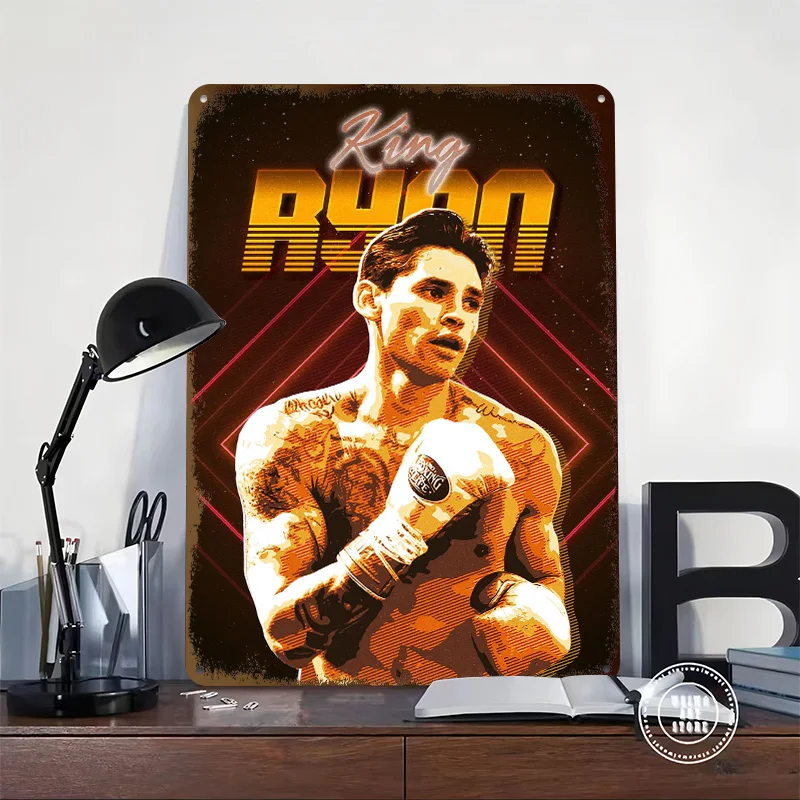 Ryan Garcia 3D Texture Printed Poster Custom Vintage Metal Tin Plate Sign for Wall Art Living Room Decorations Home Decoration