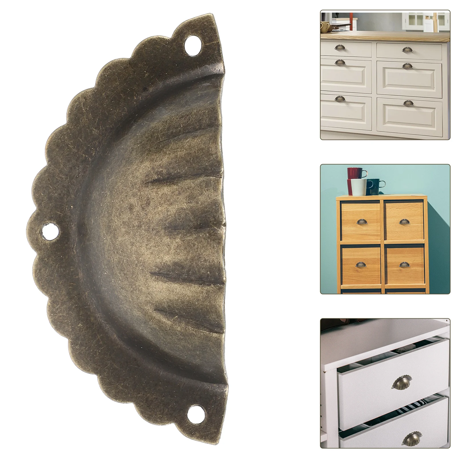 6 шт. винтажные бронзовые ручки для комода, декоративные ручки для ящиков шкафа, изысканный дизайн, безопасные материалы, прочные, практичные