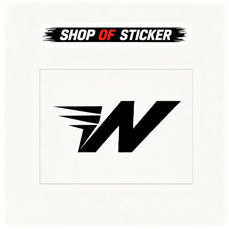 Black W Logo Speed Lines Car Sticker Racing Auto Decal Vinyl Bumper Window Decoration Motion Effect