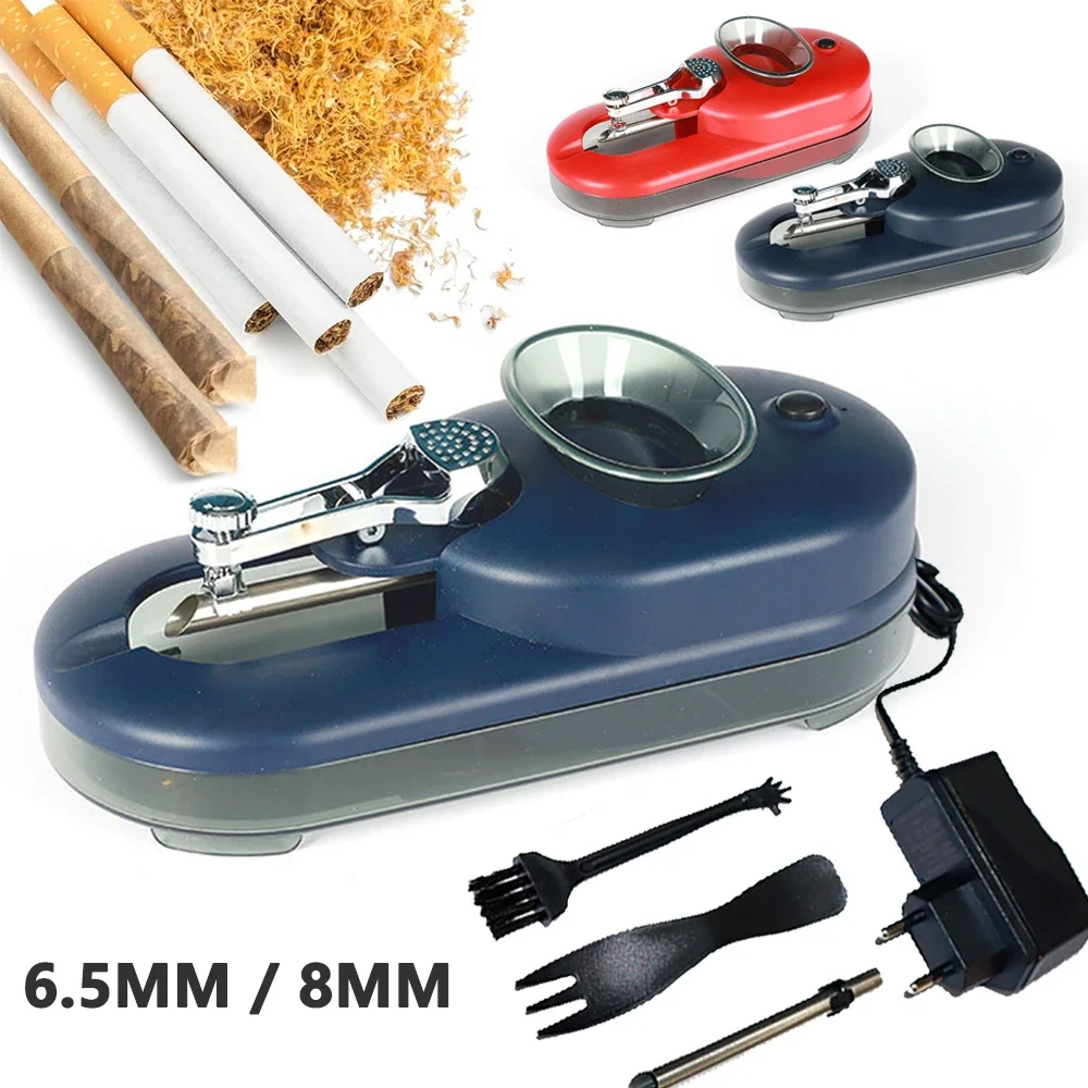 Electric Cigarette Rolling Machine, 6.5MM/8MM Tobacco Injector Filling Machine, DIY Automatic Injector Maker Smoking Accessories