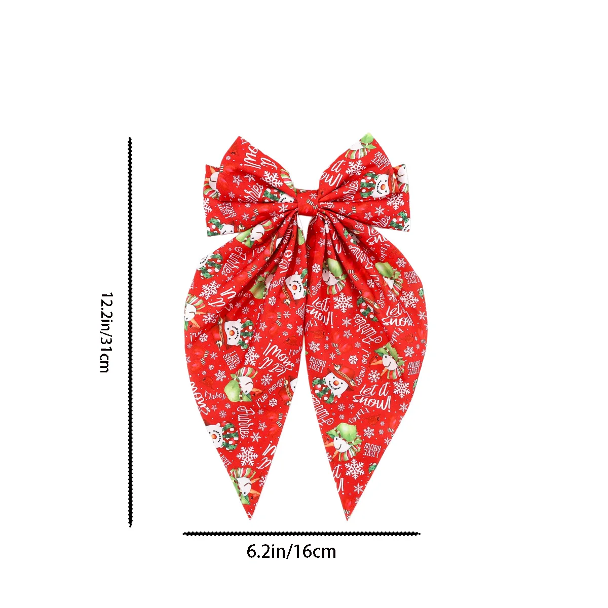 30PC Christmas Santa Prints Bow Hair Clips Long Tassels Ladies Side Clips Hairgrips Accessory for Women And Girls Headwear Bulk