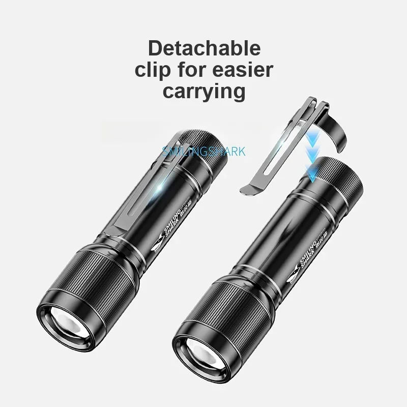High Bright Mini Portable Flashlight Rechargeable Multifunctional Protective Light for Dorm Household and Outdoor Use