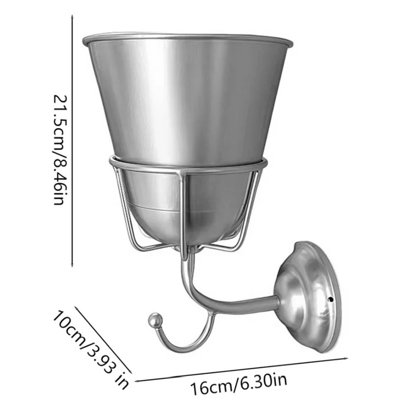 مزهرية حائط A26F مع زارع حائط حديدي يتميز بخطاف متعدد الاستخدامات وحامل نباتات داخلي/خارجي مناسب للتدفق الحي أو الاصطناعي #6