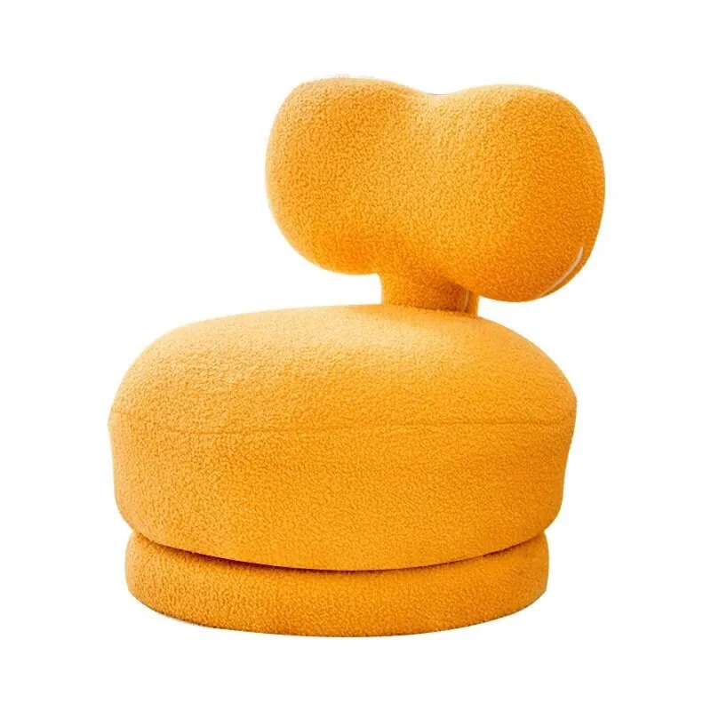 Rotatable butterfly solid wood low stool, single chair, leisure sofa, reading chair