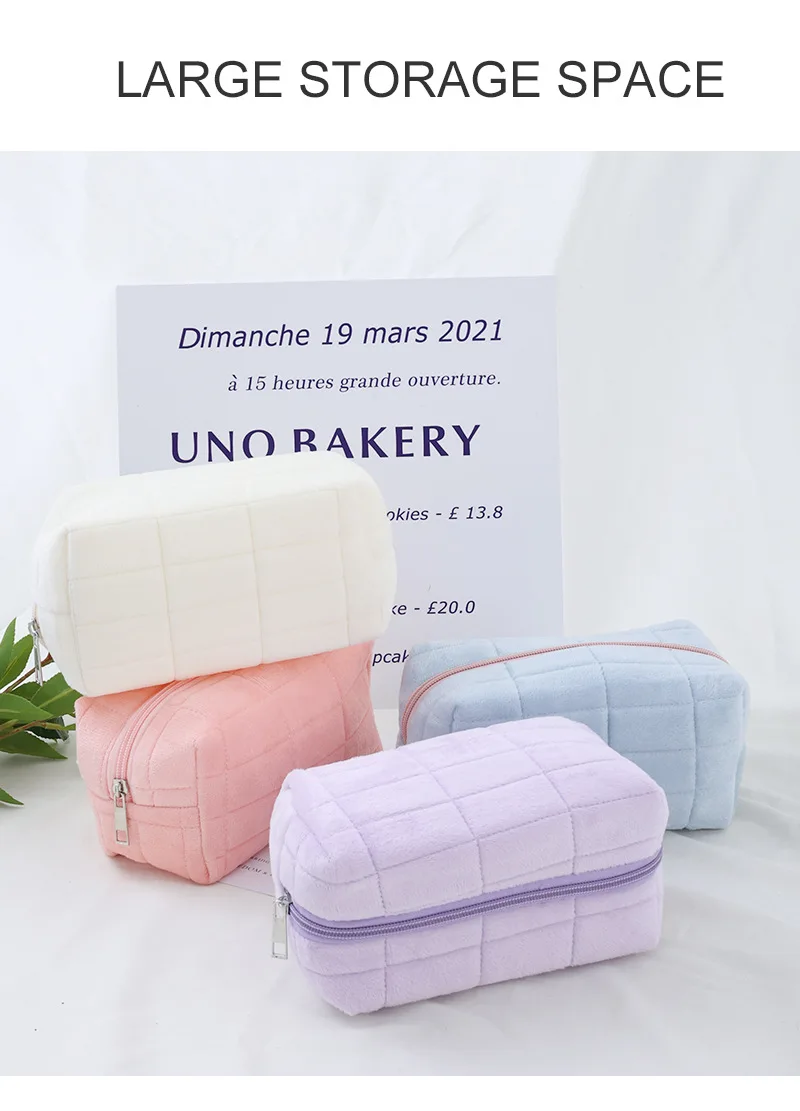 1pc Pink/White/Blue Pillow Design Cosmetic Bag Pencil Case Pen Pouch Large-capacity Student Storage Pencil Case