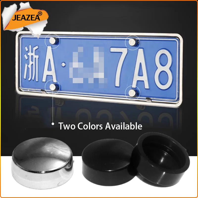 JEAZEA License Plate Frame cover Mounting Screws Bolt Screw Nut Cap Bolt Cover for Car Truck Motorcycle