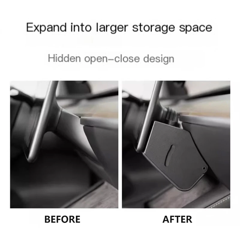 For Tesla  Model 3 2023 ABS Magnetic Storage Box Under Screen Organizer Tissue Holder For Model Y 2024 Interior Accessories