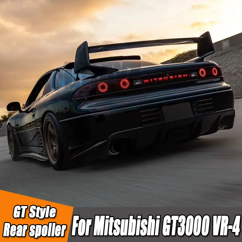 For Mitsubishi GT3000 VR4 GT-type Rear Trunk Lid Spoiler Fender Black Sports Modification Kit Real Carbon Fiber Rear spoiler