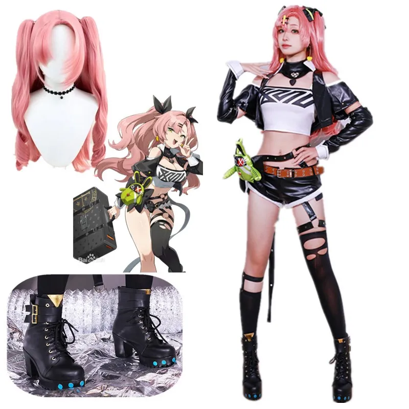 

New Game Zenless Zone Zero Nicole Demara Cosplay Costume Uniform Shoes Wig Anime Halloween Costume Sexy Role Play Outfit Women