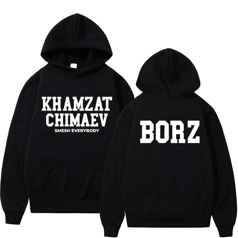 Khamzat Chimaev logo impreso sudaderas con capucha para hombres y mujeres ropa deportiva casual de moda Otoño e Invierno sudaderas retro cálidas