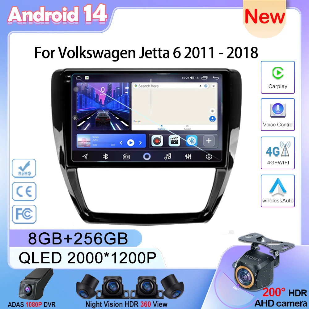 

Car Android 14 For Volkswagen Jetta 6 2011 - 2018 Carplay Android Auto Radio Stereo GPS Navigation Multimedia Video NO 2din DVD