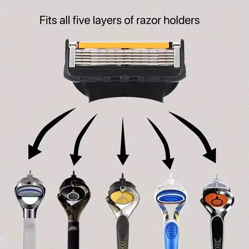 5-layer Men\'s Razor Fusion Pro Power Shaving Shaver Male Face Beard Hair Trimmer 5 Layer Blades Replacement Refills