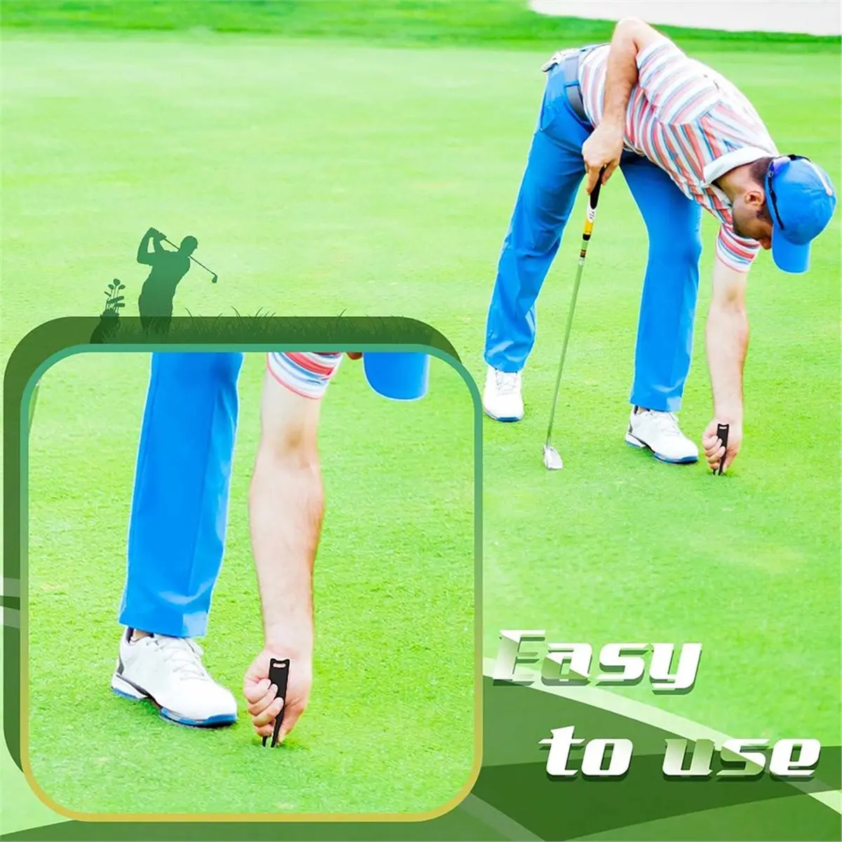 618 Mega Sale Metal Bending Golf Divot Repair Tool Portable Green Divot Fork Metal Golf Repair Tool Accessories Curved Spit for