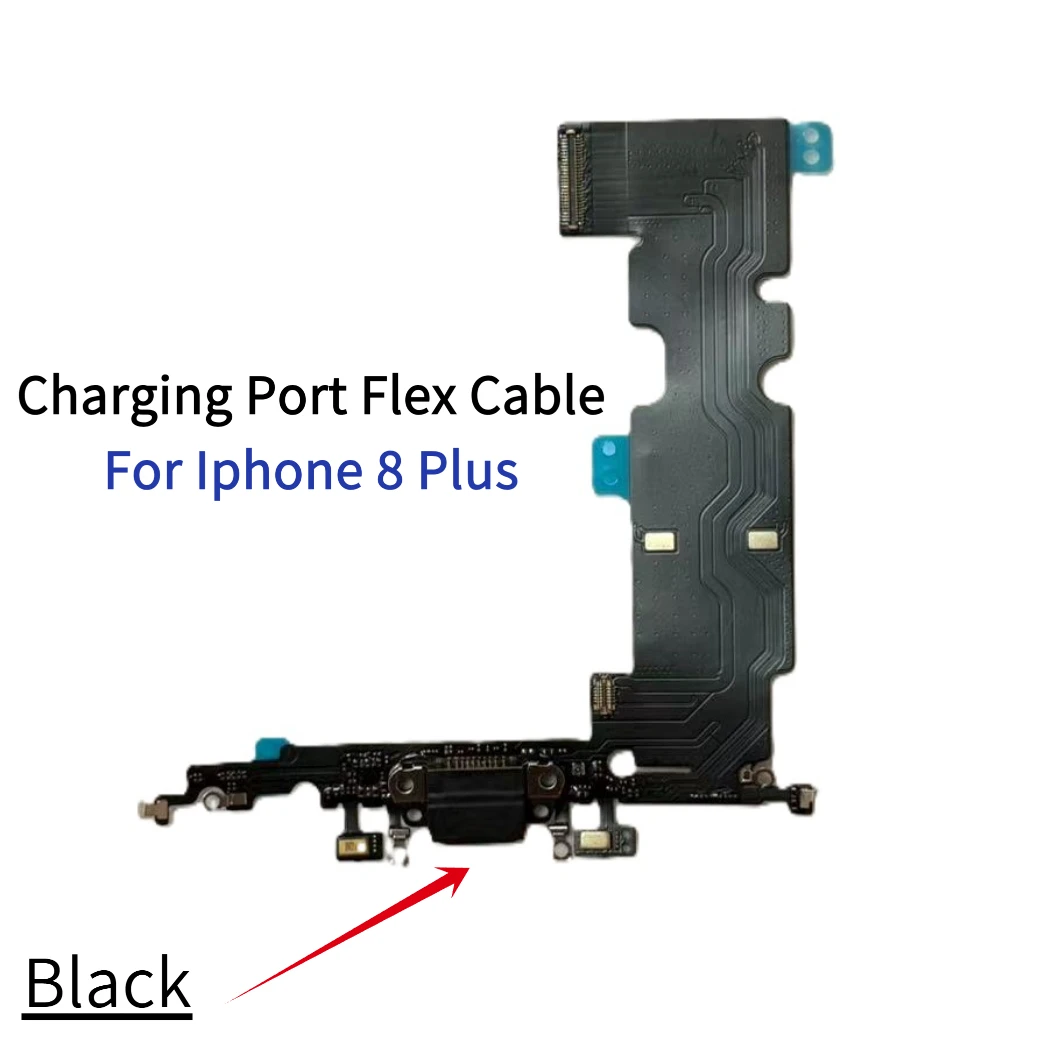 Placa de carregador pcb flex para iphone 7 8 plus 11 12 13 14 pro max, conector de porta usb, cabo de fita de carregamento com 10 peças