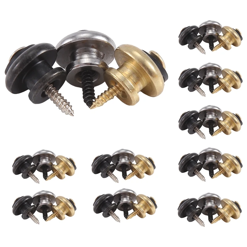 어쿠스틱 기타 일렉트릭 기타용 기타 스트랩 버튼, 스트랩락 테일 네일 엔드 핀, 나사 및 와셔 포함, 30 개