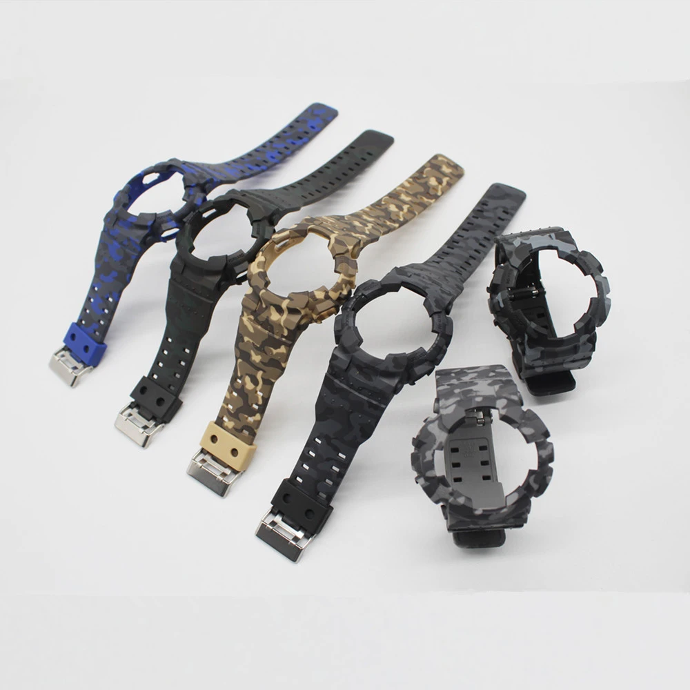 Camouflage Integrated set Bezel and Strap for Casio G-SHOCK GA100 GA110 GA120 GA140 Watchband Waterproof Watch Band