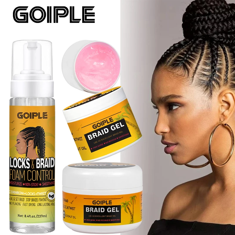 GOIPLE Hair Styling Foam Long Lasting Twist Pomade Anti-Frizz Dreadlocks Styling Wax For Black Women Men Hair Gel Braiding Spray