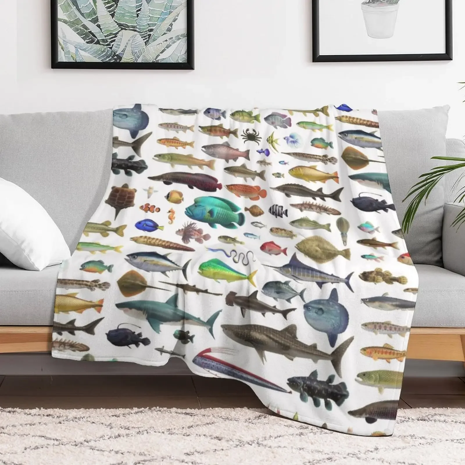 جميع الأسماك N STUFF Critterpedia رمي بطانية التخييم الفاخرة رشاقته واحدة الفاخرة رمي البطانيات