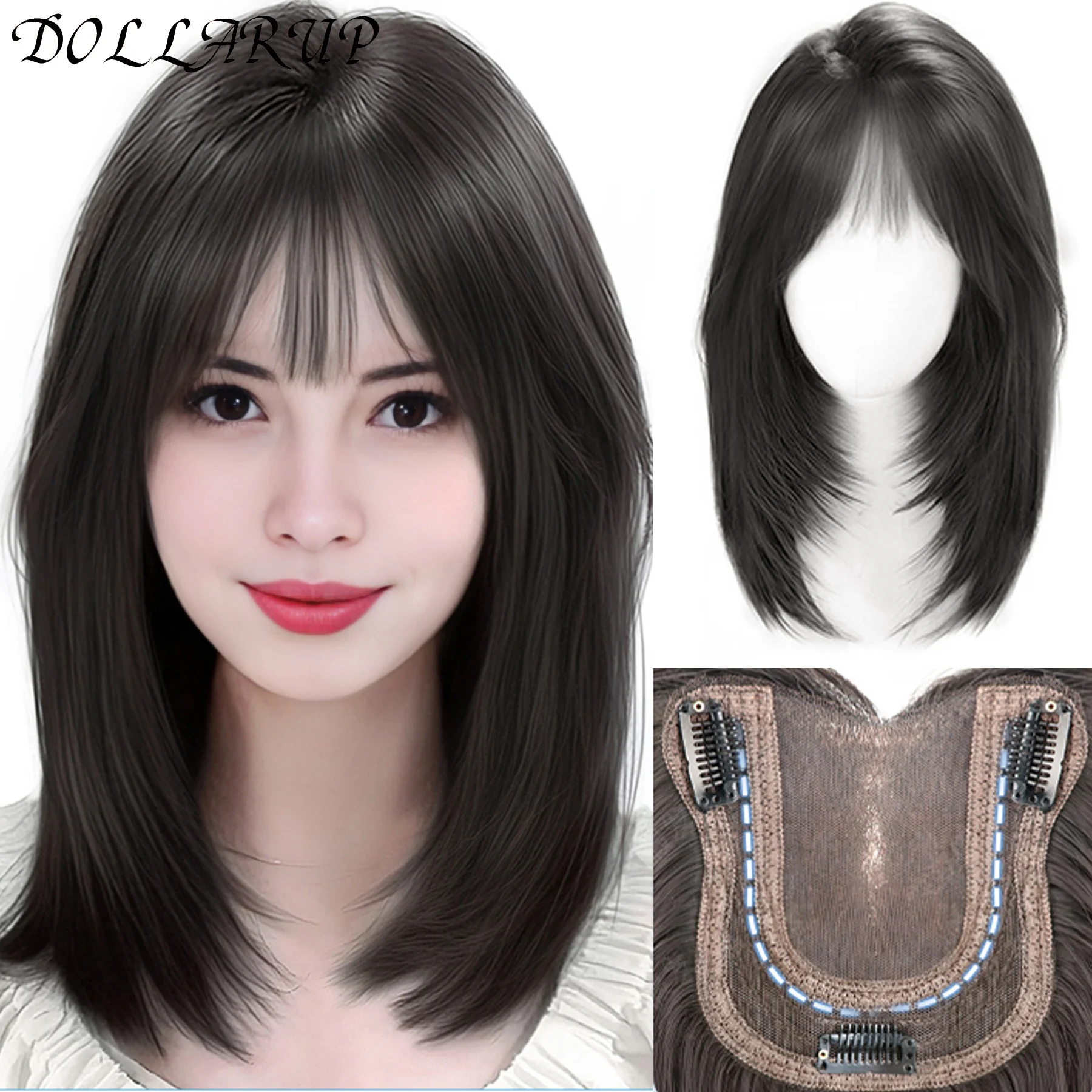 

Curly Women's Wig And Liu Hai Daily Performance Weaving Wig Heat Resistant Fiber Wig Long Loose Curled Air Liu Hai Wig