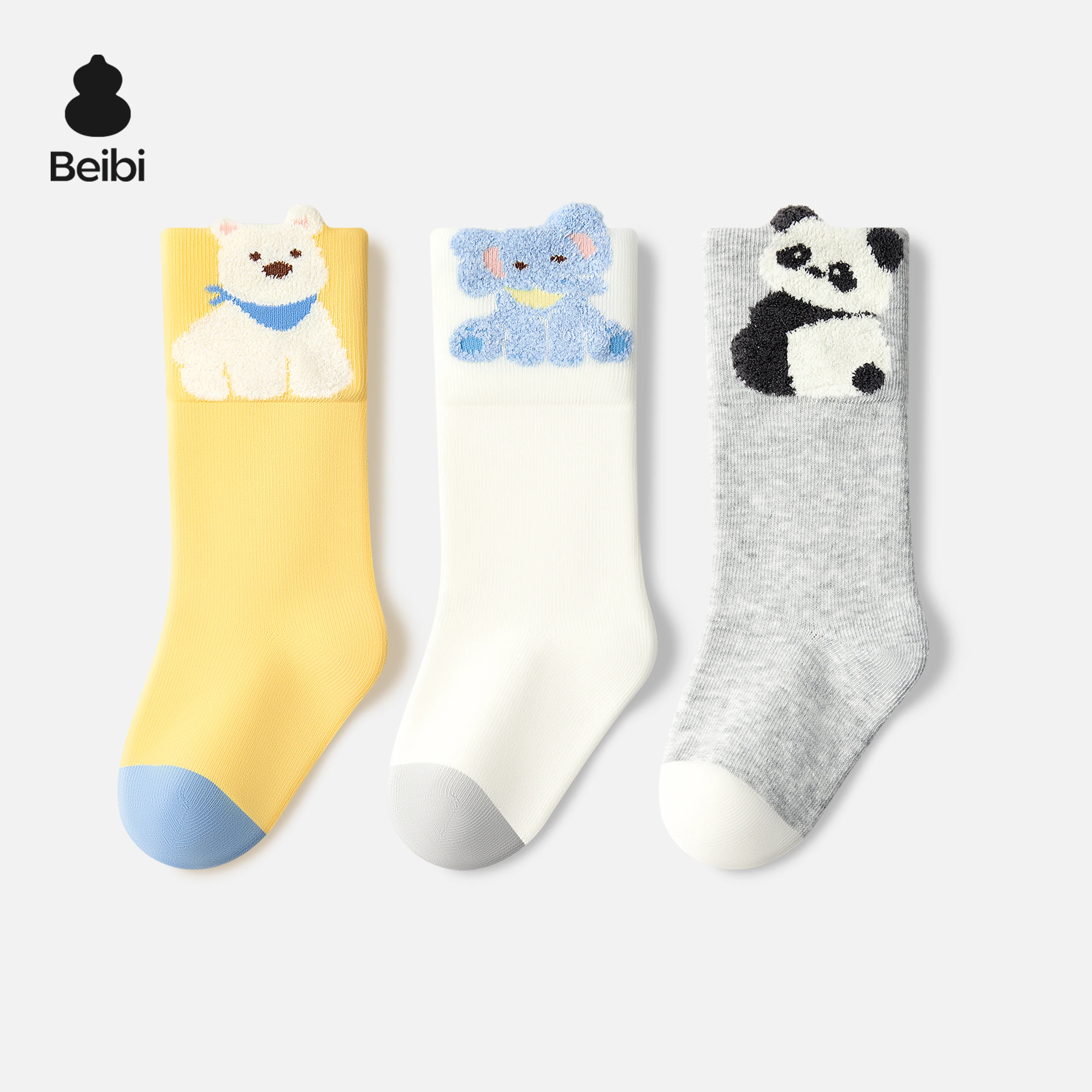 

Beibi 3-Pair Pack Boys' Cartoon Mid-Calf Socks Suitable for All Seasons For Children Aged 0-6