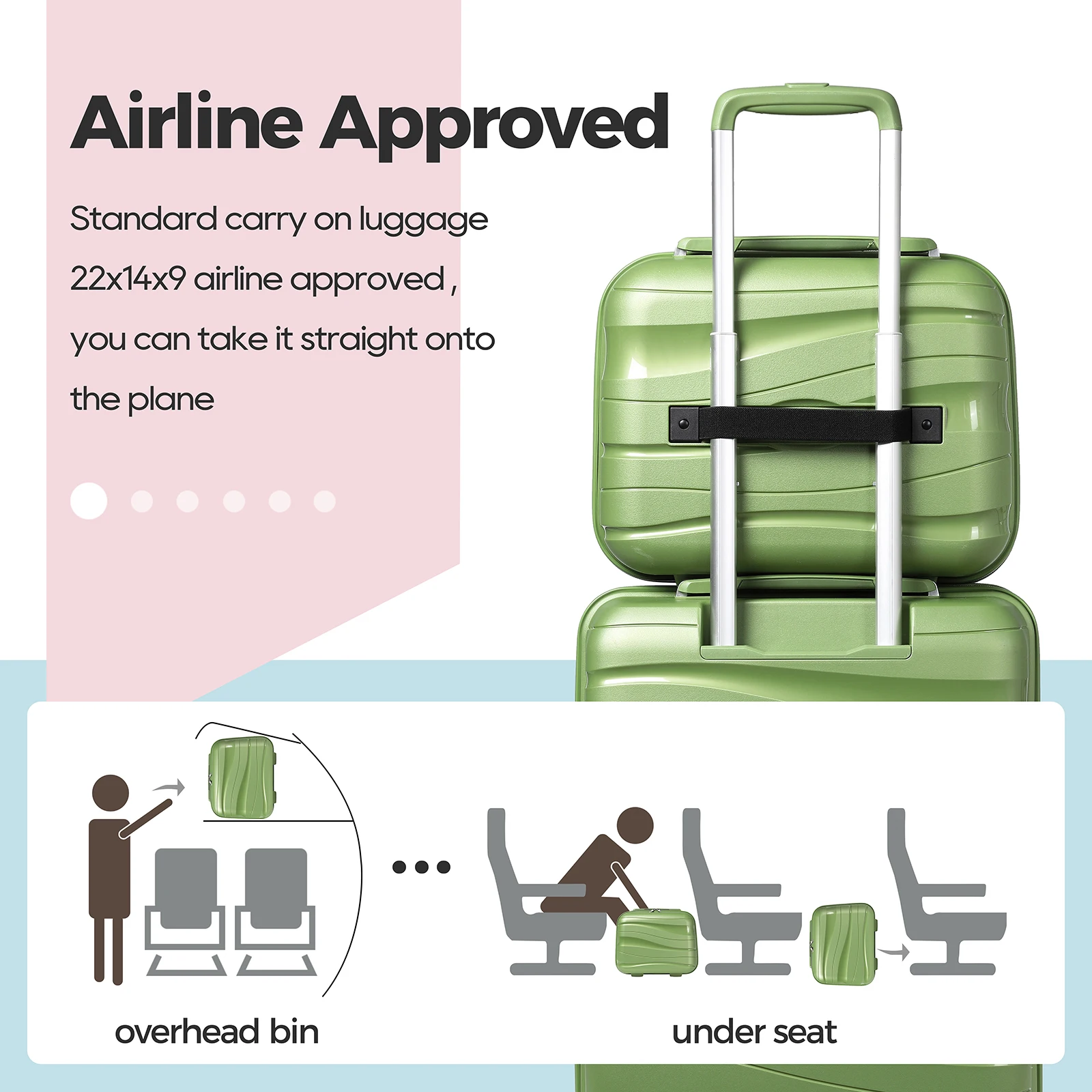 20 inch Carry-on Luggage Set, Expandable Durable Travel Suitcase with TSA Lock, Spinner Wheels