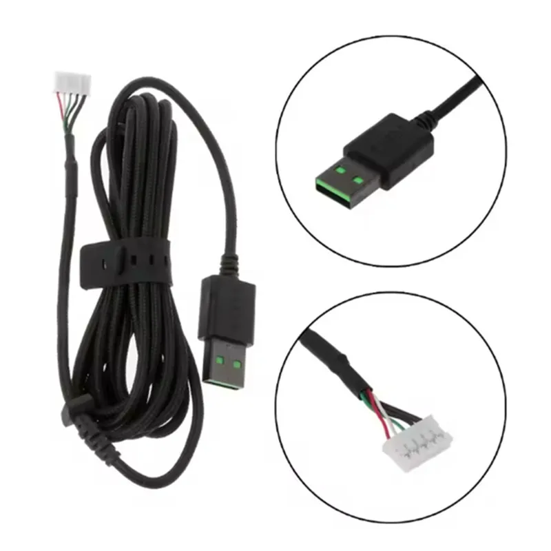 Durable Nylon Braided Line USB Mouse Cable Replacement Wire For Razer DeathAdder Elite Wired Gaming Mouse Gold-Plated Drop Ship