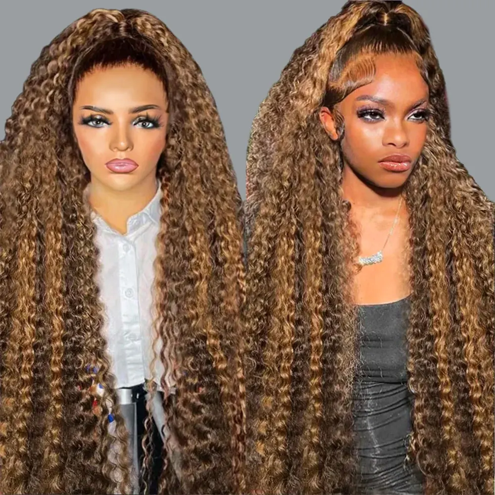 

7x5 Glueless Human Hair Lace Frontal Wig Highlight Deep Wave Human Wig Preplucked Wig Remy Human Hair Raw Hair On Sale For Women